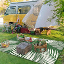 GENIMO Outdoor Rug 9' x 12' Waterproof for Patios Clearance, Reversible Outdoor Plastic Straw Camping Rug Carpet, Large Area Rugs Mats for RV, Picnic, Backyard, Deck, Balcony, Porch, Dark Green&White by CozyNest Decor