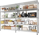 REIBII 69.8" W Storage Shelves 1510LBS Wire Shelving Unit 5 Tier Metal Shelving for Storage Rack Shelves Adjustable Heavy Duty Garage Shelf Pantry Shelves Kitchen Shelving,69.8"Wx15.8"Dx72.4"H,Chrome by CozyNest Decor