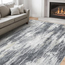 AMADA HOMEFURNISHING 6x9 Washable Area Rug, Modern Abstract Living Room Rug with Non-Slip Backing & Short Pile, Large Rug with Abstract Pattern for Living Room, Bedroom and Dinning Room, Light Grey by TinyTreasures Baby Boutique