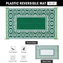 Plastic Outdoor Rug 6'x9' Waterproof Camping Carpet Outside Area Rug Reversible Green Rugs for RV Deck Entryance Porch Picnic Balcony Beach by GreenHaven Gardens