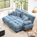 Modular Sectional Sofa, Comfy Cloud Couch Oversized Loveseat with Ottoman, Sectional Couches for Living Room, Modern Chenille U Shaped Couch, Sleeper Deep Seat Sofa with Throw Pillows, Blue by CozyNest Decor