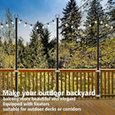 10Ft String Light Poles 2 Pack,Light Poles for Outside Lights,Outdoor with Fence Brackets Hanging Lights,Metal Stand Deck Patio Backyard by GreenHaven Gardens