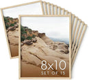 Haus and Hues 8x10 Natural Oak Wood Picture Frames Set of 15 - Premium Bulk Picture Frames 8x10 Bundle - Elegant Gallery Wall Frame Set for Posters, Art Display - Ideal for Wall Decor in Home & Office by CozyNest Decor