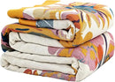 Boho Large Throw Blanket, 100% Organic Cotton Breathable Soft Bed King Throw - Fall Floral Bird Butterfly Farmhouse Decor Blanket for Sofa Couch Chair and Gift. 91" x 98" by CozyNest Decor