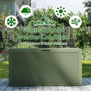 Outdoor Storage Box, 90 Gallon Deck Box, Waterproof Resin Storage Bin for Patio Cushions, Gardening Tools, Lockable, UV Resistant,Olive Green by GreenHaven Gardens