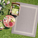 CAMILSON Outdoor Rug 5x7,Modern Outside Rugs for Patios Porches Waterproof Durable Washable Non-Shedding, Easy-to-Clean Indoor Outdoor Area Carpet (5 x 7, Bordered - Gray/White) by CozyNest Decor