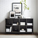 Crosley Furniture Jacobsen 2-Piece Vinyl Record Storage Cube Bookcase Set and Record Player Stand, Brown Ash by CozyNest Decor