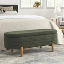 Furniliving 46” Storage Benches, End of Bed Bench with Button-Tufted Large Upholstered Storage Ottoman Teddy Window Bench with Storage Shoe Cabinet Bench, for Bedroom, Entryway, Closet, Green by CozyNest Decor
