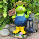 Frog Garden Decoration with Solar Lantern, Solar Frogs Statue Outdoor Decor Gift for Pathway Yard Lawn Patio - Frog Gift Sculptures for Women Mom Grandma, Mom's Garden by GreenHaven Gardens