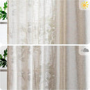 MYSKY HOME Linen Curtains 95 Inches Long for Sliding Glass Door, Farmhouse Semi Sheer Ceiling Curtains Living Room Light Filtering Back Tab Elegant Style Soft Fabric, 100" x 95", Linen, 1 Panel by CozyNest Decor