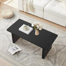 Rectangular Fluted Coffee Table, Farmhouse Wood Coffee Table Mid Century Modern Center Table Boho Living Room Tables for Living Room Office (Black, 19.69" D x 43.3" W x 17.72" H) by CozyNest Decor