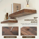 Deep Floating Shelves, 12 Inch Deep Rustic Floating Shelves for Wall Set of 2, 36W x 12D Large Wood Shelves for Living Room Bathroom Laundry Room Bedroom Kitchen Home Office - Rustic Brown by CozyNest Decor