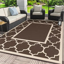 GENIMO 6' x 9' Outdoor Rug Waterproof for Patio Decor, Foldable Reversible Plastic Straw Area Rugs Mat for Camper, Outside Carpet for Rv, Deck, Porch, Picnic, Beach, Balcony, Coffee & Beige by CozyNest Decor