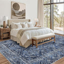 COZYLOOM Living Room Rug 9x12 Machine Washable Area Rugs Modern Abstract Floor Cover Non Slip Low Pile Geometric Mats Stain Resistant Foldable Carpet for Dining Room Bedroom, Blue by TinyTreasures Baby Boutique