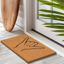 Barnyard Designs Natural Coco Coir Heavy Duty Backing Doormat - Large Cute Non-Slip Front Door Welcome Mat for Outside Entrance or Porch Entry, Brown (17x30, Shaka) by CozyNest Decor