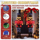 5FT Lighted Nutcracker with Drum for Christmas Decoration, Pre-Lit 3D Iridescent Soldier Xmas Decor with 100 Warm White Lights, Glittered Standing Holiday Display for Outdoor, Indoor by CozyNest Decor