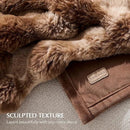 EVERGRACE Ultra Soft Luxury Fluffy Ridgeline Faux Rabbit Fur Throw Blanket, Thick Warm Bubble Throw for Bed, Cozy Plush Reversible Blankets for Couch, Chair, Sofa, Lion Caramel, 50x60 Inches, 870 GSM by CozyNest Decor