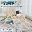 BlueWood 10-in-1 Pikler Triangle Set, Toddler Climbing Toys Indoor, Montessori Climber, Baby Jungle Gyms with Arch, Extra Rope Ladder & Footprint Balance Beam - Emerald Forest by TinyTreasures Baby Boutique