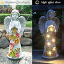 Angel Solar Garden Outdoor Statues with Succulent Plants and 6 LED Lights– Outside Solar Garden Decor Figurines -Remembrance & Sympathy Gifts Decorations by CozyNest Decor