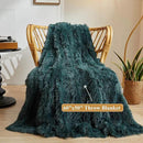 XeGe Luxury Faux Fur Throw Blanket, Deep Green Soft 50x60 Fluffy Blanket Throw, Shaggy Plush Decorative Couch Blanket, Cute Furry Throw Fuzzy Office Lap Blanket for Bedroom Living Room Dark Green by CozyNest Decor