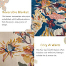 Boho Throw Blanket for Couch Sofa Bed, 100% Cotton Woven Quilt with Tassel 80”x90”, Super Soft Muslin Blanket with Floral Printed, Decorative Reversible Bed Blanket/Cover for All Seasons by CozyNest Decor