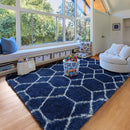 ONASAR Large 8x10 Area Rugs for Living Room, Fluffy Geometric Navy and White Rug for Boys Bedroom Home Decor Aesthetic, Soft Shaggy Plush Floor Carpet for Girls Teen Nursery Playroom Office Dorm by TinyTreasures Baby Boutique