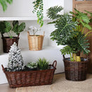 Handwoven Wicker Planter Basket with Waterproof Liner – Natural Yellow Decorative Flower Pot Holder for Indoor Use - Small Size (Inner Top Ø 7", Inner Height 5.9") by CozyNest Decor