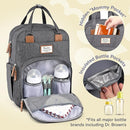 RUVALINO Diaper Bag Backpack-Expandable Baby Bag with up to 50% Capacity -Baby Essentials Bag with Changing Pad Insulated Bottle Holders & Pacifier Case, Waterproof, Dark Gray XL by TinyTreasures Baby Boutique