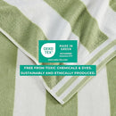 Great Bay Home 100% Cotton Velour 4 Pack Beach Towels 30" x 60" - Green/White Cabana Stripe Pool Towels - Quick Dry, Large Swim Towels by TinyTreasures Baby Boutique