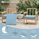 Patio Chair Cushions 22 X 22 X 4 Inch Waterproof Outdoor Seat Cushions for Patio Furniture, Outdoor Sofa Couch Pads with Ties & Handle, Set of 2, Light Blue