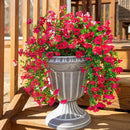 INSPRING Artificial Faux Outdoor Outside Flowers Plants, 2 PCS Fake Silk UV Resistant Look Real Hotpink Daisy Trailing Vines for Front Door Porch Planter Urn Patio Balcony Decoration by CozyNest Decor