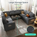LINSY HOME Sectional Sleeper Sofa with Pull Out Couch Bed - Convertible Plush Corduroy Cloud Couch with Storage Chaise & USB Charging, Comfy Modular Couches for Living Room, Grey by CozyNest Decor