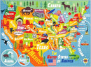 KC Cubs 3x5 USA United States Map Toy Car Road Rug – Educational Play Mat Carpet for Kids, Toddlers, Nursery, Classroom, Playroom, Baby Daycare by TinyTreasures Baby Boutique