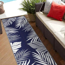 GENIMO Outdoor Rug 2.5' x 8' Waterproof for Patios Clearance, Reversible Outdoor Plastic Straw Camping Rug Carpet, Large Area Rugs Mats for RV, Camper, Deck, Balcony, Porch, Beach, Navy Blue&White by CozyNest Decor