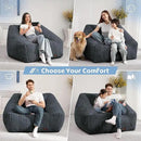 HABUTWAY Bean Bag Chair, Giant Bean Bag Chairs for Adults and Kids, Bean Bag Sofa, Lazy Floor Sofa, Faux Fur Beanbag Chair with Armrests for Living Room Bedroom (Dark Grey) by CozyNest Decor