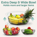 Home Intuition 3-Tier Hanging Fruit Produce Basket Heavy Duty Wire with 2 Metal Ceiling Hooks, Round, Bronze by CozyNest Decor