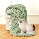 Admitrack Chunky Knit Blanket Throw, 100% Hand Knit Chenille Throw Blanket for Sofa & Home Decor, Soft and Cozy Knitted Throw Blankets (Sage Green，40"x50") by CozyNest Decor