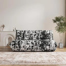 Bean Bag Chair, Loveseat Fireside Chair Bean Bag Sofa Large Bean Bag Chair for Adults, 2 Seater Bean Bag Chairs for Teens with High Density Comfortable Foam, Bean Bag for Living Room (Black Pattern) by CozyNest Decor