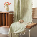Sutuo Home Boho Curtains 96 Inches Long for Bedroom Living Room Nursery Patio, Bohemian Tassels Country Window Treatment Drape for Christmas Decorations, 1 Panel 59" W x 96" L,Green Stripe Floral by CozyNest Decor