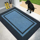 PURRUGS Dirt Trapping Door Mat 34" x 60", Non-Slip/Skid Machine Washable Entryway Rug, Shoes Scraper, Area Rug, Super Absorbent Welcome Mat for Muddy Wet Shoes and Paws, Light Blue & Navy by CozyNest Decor