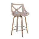 Charlotte - Farmhouse Fixed Height Counter Stool With Round Footrest (Set of 2) by HouseOfZazla