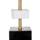 D15x30' Table Lamp with White Marble and Brass Frame