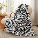Amélie Home Chunky Knit Throw Blanket for Couch, Soft Chenille Crochet Blanket for Sofa, 50"x60", Space-Dyed Black by CozyNest Decor