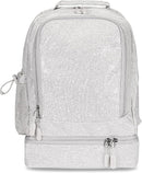 Bentgo Kids 2-in-1 Backpack & Insulated Lunch Bag - Glitter Designed 16” Backpack for School & Travel -, Durable, Water Resistant, Padded, & Large Compartments (Glitter Edition - Silver) by TinyTreasures Baby Boutique