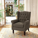 Accent Chair, Upholstered Armchair with Button Tufted High Back & Solid Wood Legs, Comfy Wingback Reading Single Sofa Chair for Small Spaces, Living Room, Bedroom (Taupe, Set of 1) by CozyNest Decor