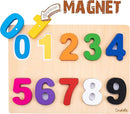 Magnetic Wooden Educational Number Puzzle - Learn Numbers & Color Recognition Toy – Toddler Preschool Game – Kids Montessori Education by TinyTreasures Baby Boutique