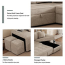 Modern L-Shape 3 Seat Reversible Sectional Couch, Pull Out Sleeper Sofa With Storage Chaise And 2 Stools For Living Room Furniture Set by HouseOfZazla