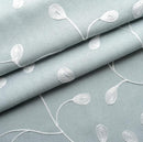 MIUCO Floral Embroidered Semi Sheer Curtains Linen Look Grommet Window Curtains for Bedroom 52 x 95 Inch 2 Panels, Sea Foam by CozyNest Decor
