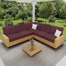 hyha Waterproof Sectional Couch Covers, Non Slip Sofa Couch Cushion Covers L Shape, Thick Stretch Jacquard Fabric, Washable Sofa Slipcovers with Elastic Bottom (1 Piece for Chaise, Chocolate) by CozyNest Decor
