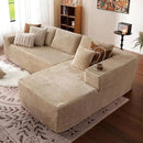 ovios 104" Cloud Sectional Couch with L-Shape Chaise,Modern Modular Sofa with Deep Seat, Upholstered Couches for Living Room Bedroom,No Assembly Required, Beige (Plush Corduroy Fabric) by CozyNest Decor